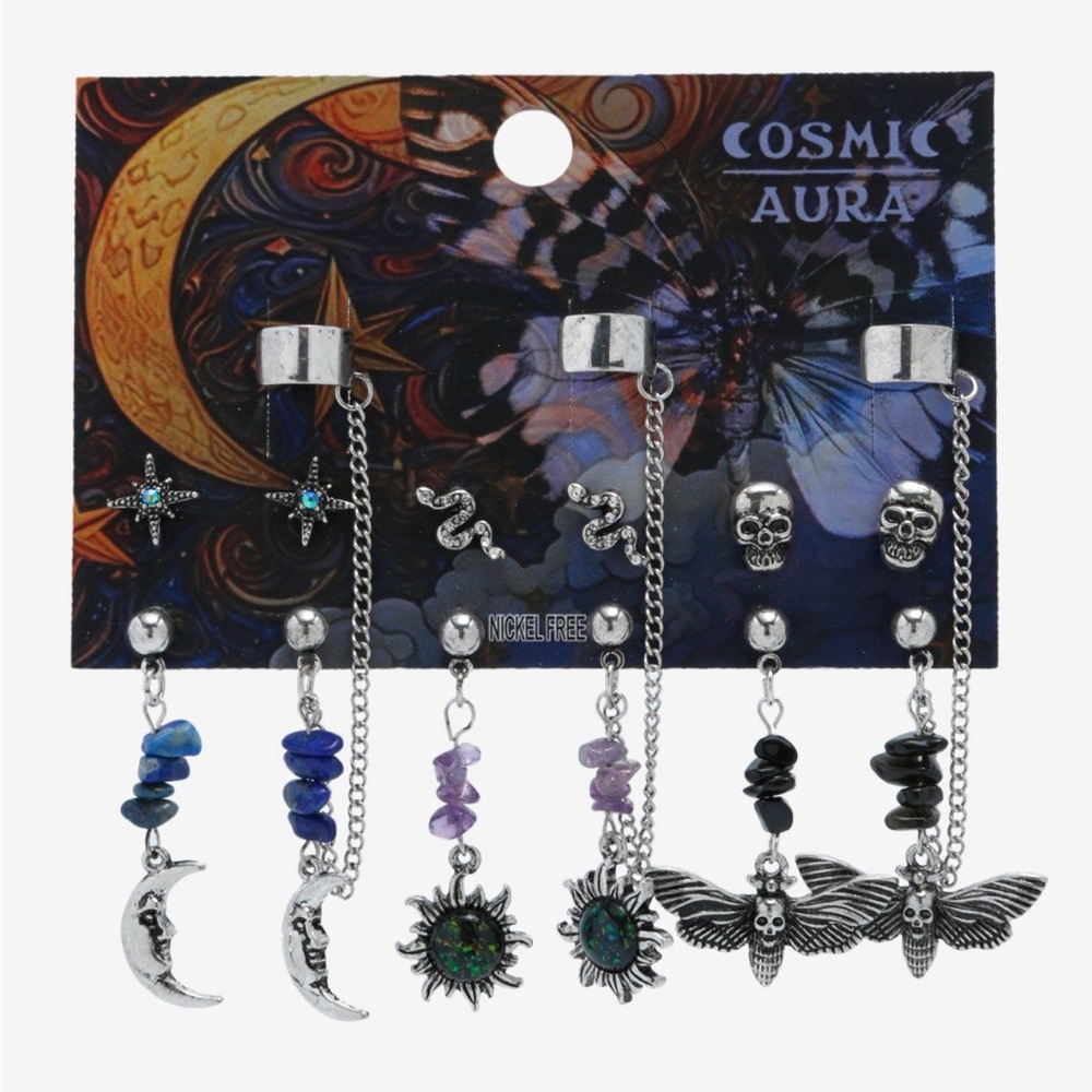 Cosmic Aura Death Moth Celestial Cuff Earring Set Hot‎ Topic